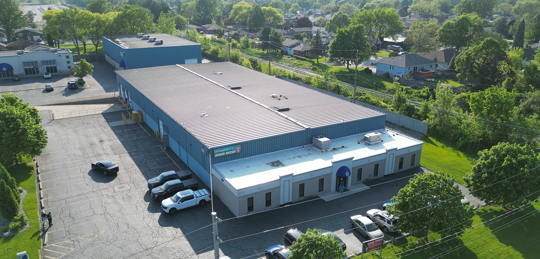 Commercial property aerial view